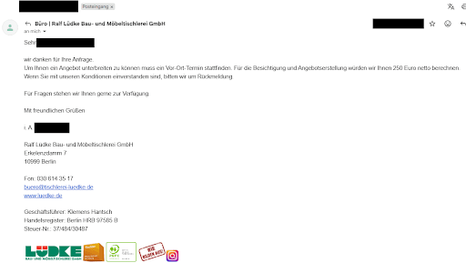Ralf Lüdke Bau- und Möbeltischlerei GmbH — Kundenfoto